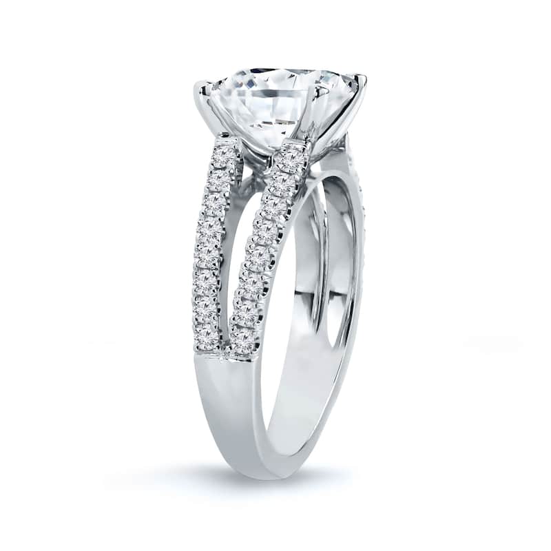 Auriya 14k Gold 2 1/3ct TDW Certified Round Split Shank Diamond Engagement Ring (H-I, SI1-SI2)