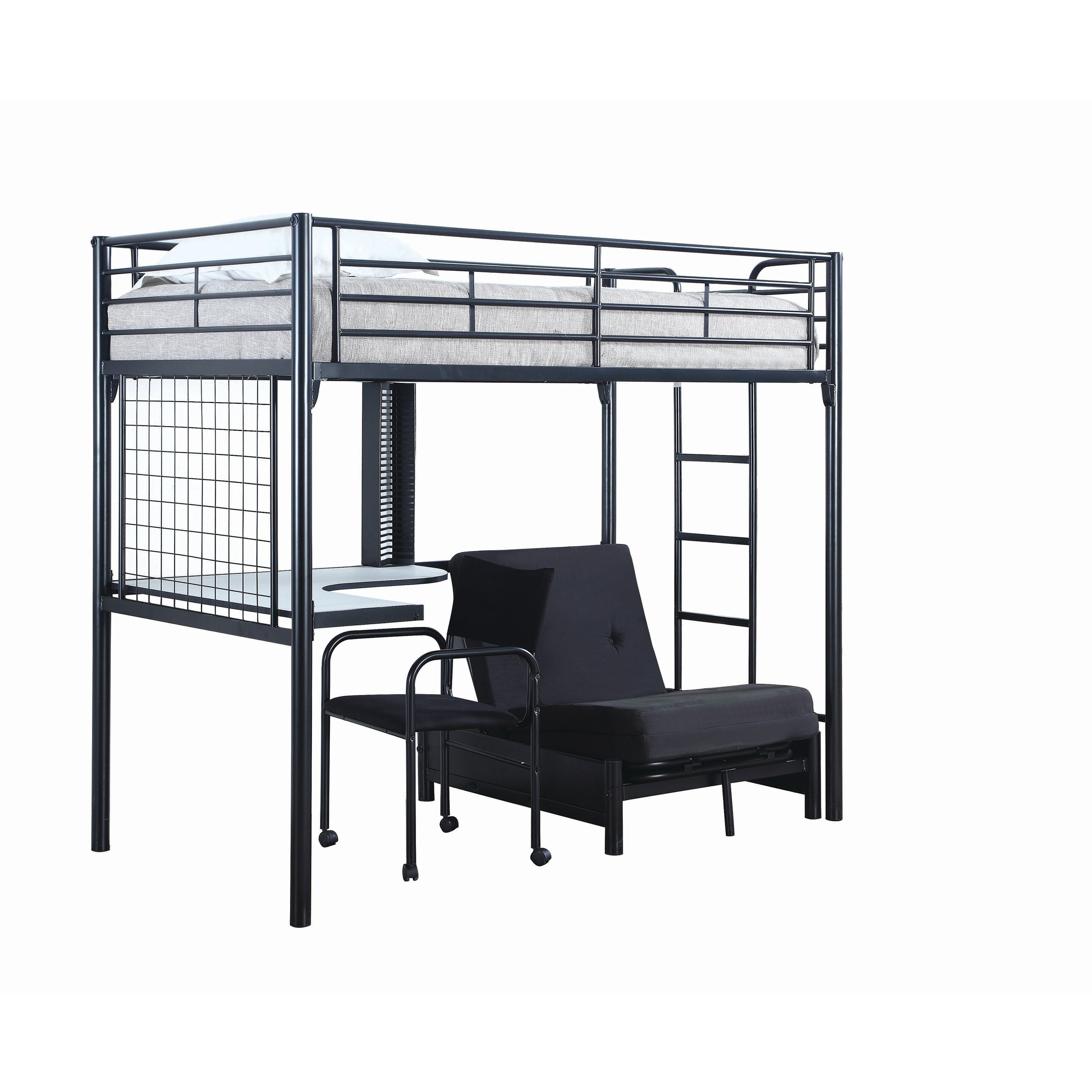 Shop Contemporary Metal Loft Bunk Bed With Desk On Sale