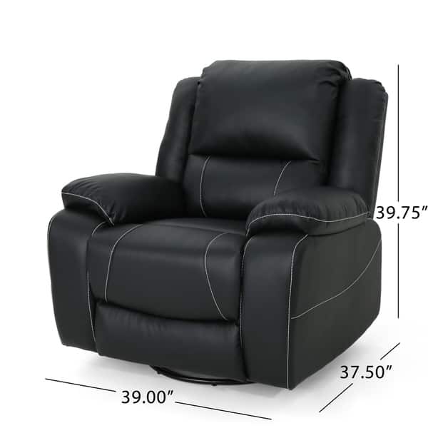 Malic Tufted Faux Leather Swivel Recliner By Christopher Knight Home On Sale Overstock 21014356