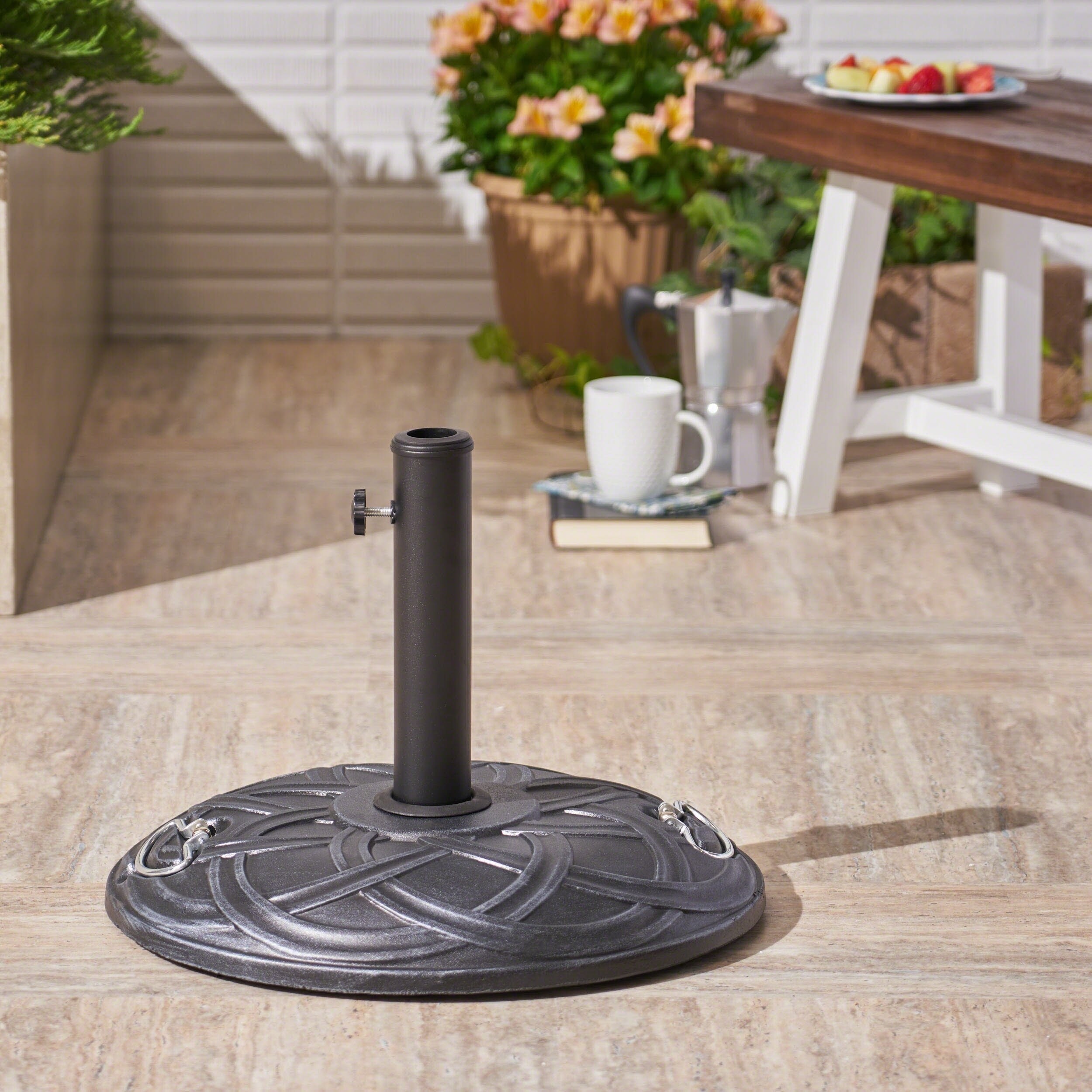 Shop Black Friday Deals On North Outdoor 55 Pound Concrete Circular Umbrella Base By Christopher Knight Home On Sale Overstock 21014493