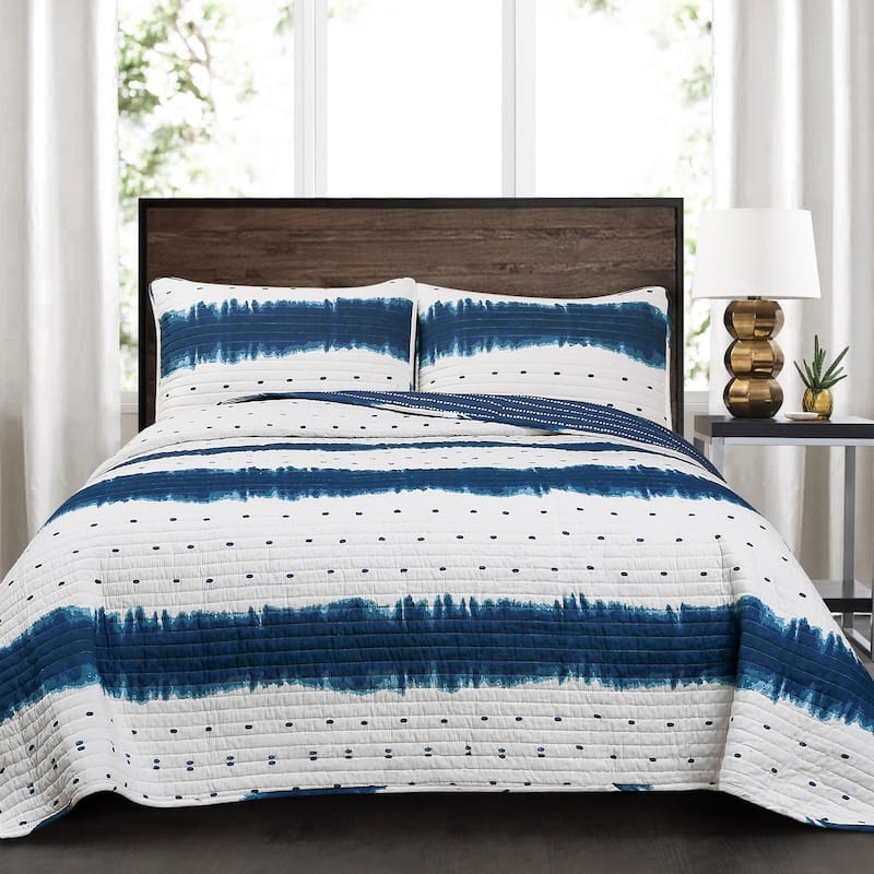Lush Decor Jane Shibori 3 Piece Quilt Set - Full - Queen