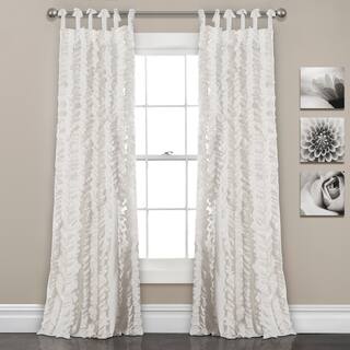 White Tie Top Curtains D Online At Our Lush Decor Sophia Ruffle Window Curtain Panel Pair 40x84