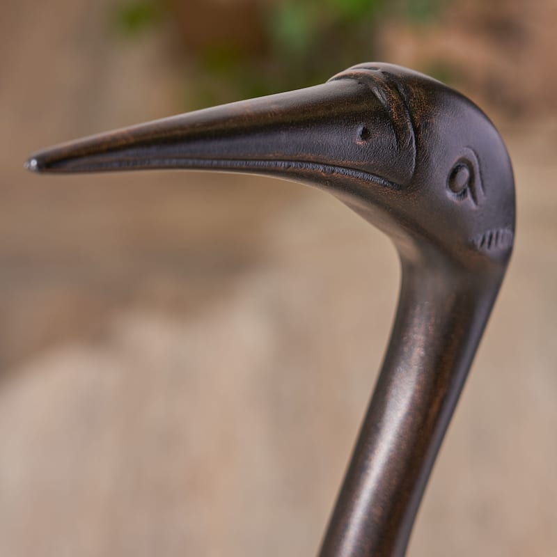 Scarlet Outdoor 43 Inch Cast Aluminum Crane Statue by Christopher Knight Home