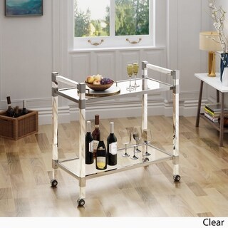 Mirren Modern Glass Bar Trolley by Christopher Knight Home