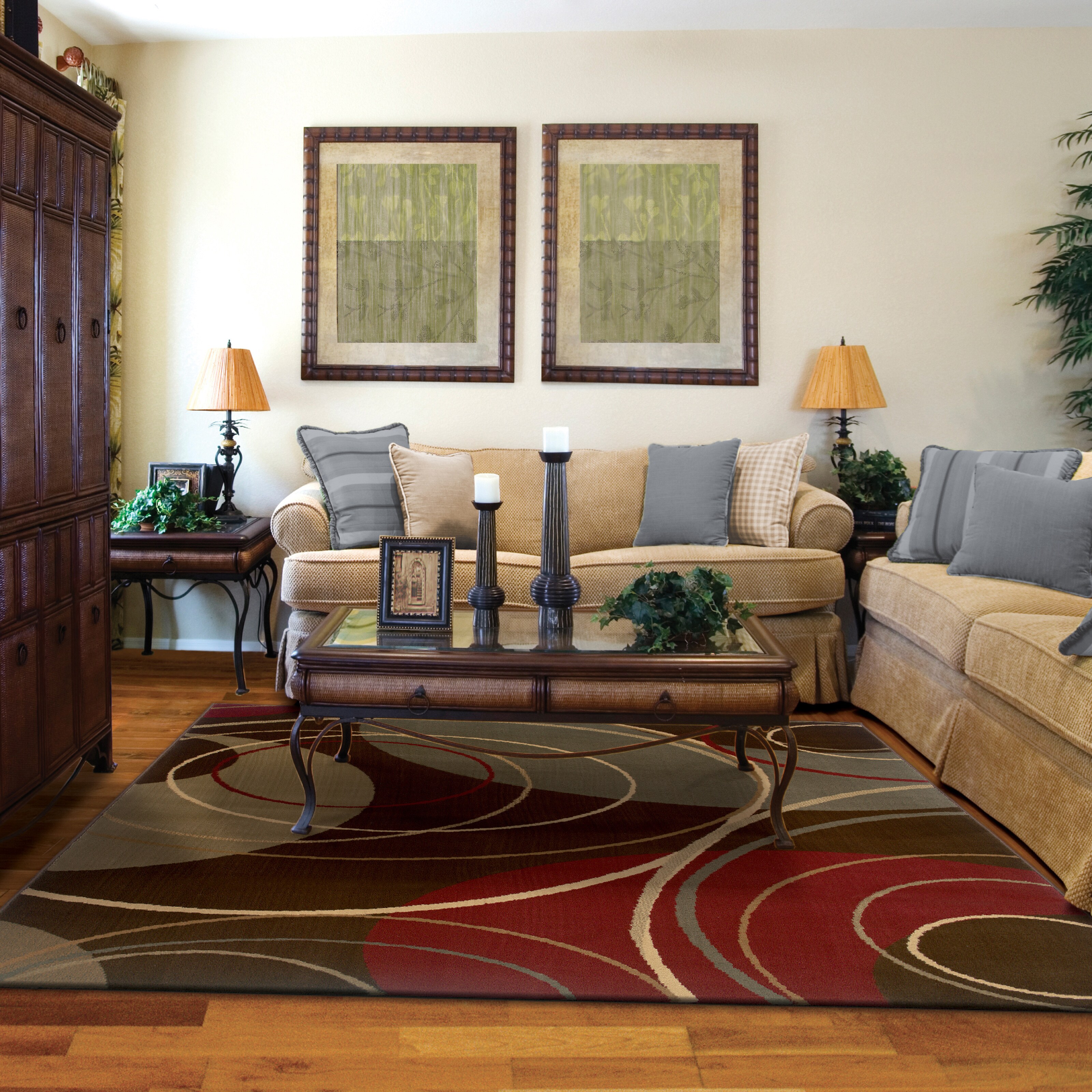 Shop Copper Grove Heath Enchanting Circles Brown Red Area Rug 8 2 X 10 Overstock 21015279