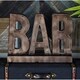 preview thumbnail 2 of 9, Brown Metal Bar Decorative Sign with LED Lights