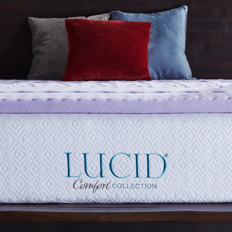 2-inch Zoned Memory Foam Mattress Topper by LUCID Comfort Collection - Lavender