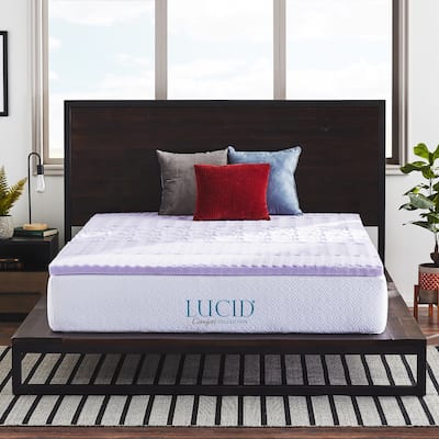 2-inch Zoned Memory Foam Mattress Topper by LUCID Comfort Collection - Lavender