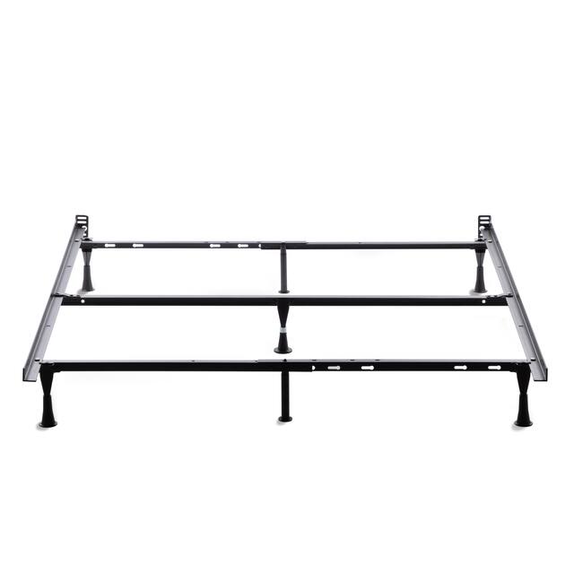 OSleep Brookside Adjustable Queen/ Full/ Twin Metal Bed Frame - Black Glides
