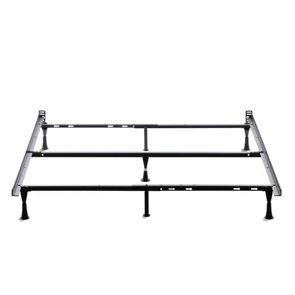 Adjustable Twin King Queen NEW Full 12" Low Profile Metal Bed Frame Black