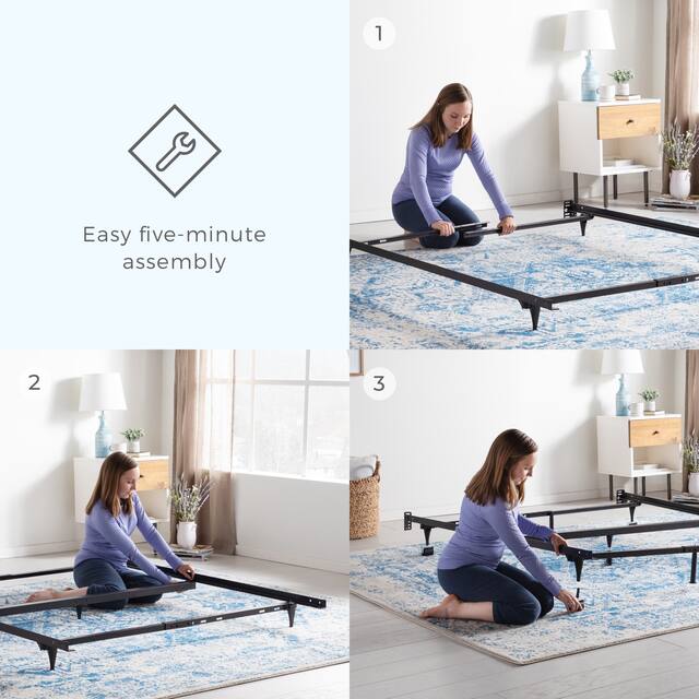 OSleep Brookside Adjustable Queen/ Full/ Twin Metal Bed Frame