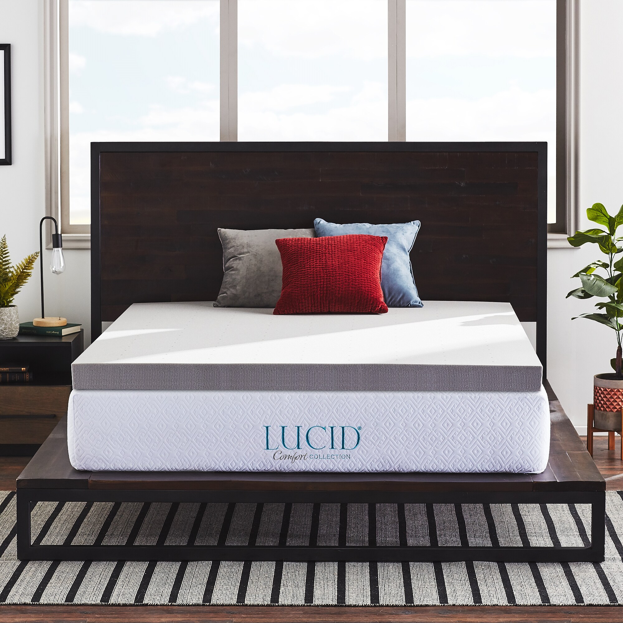 StayFresh™ Bamboo Charcoal Memory Foam Mattress Topper by LUCID® Comfort  Collection