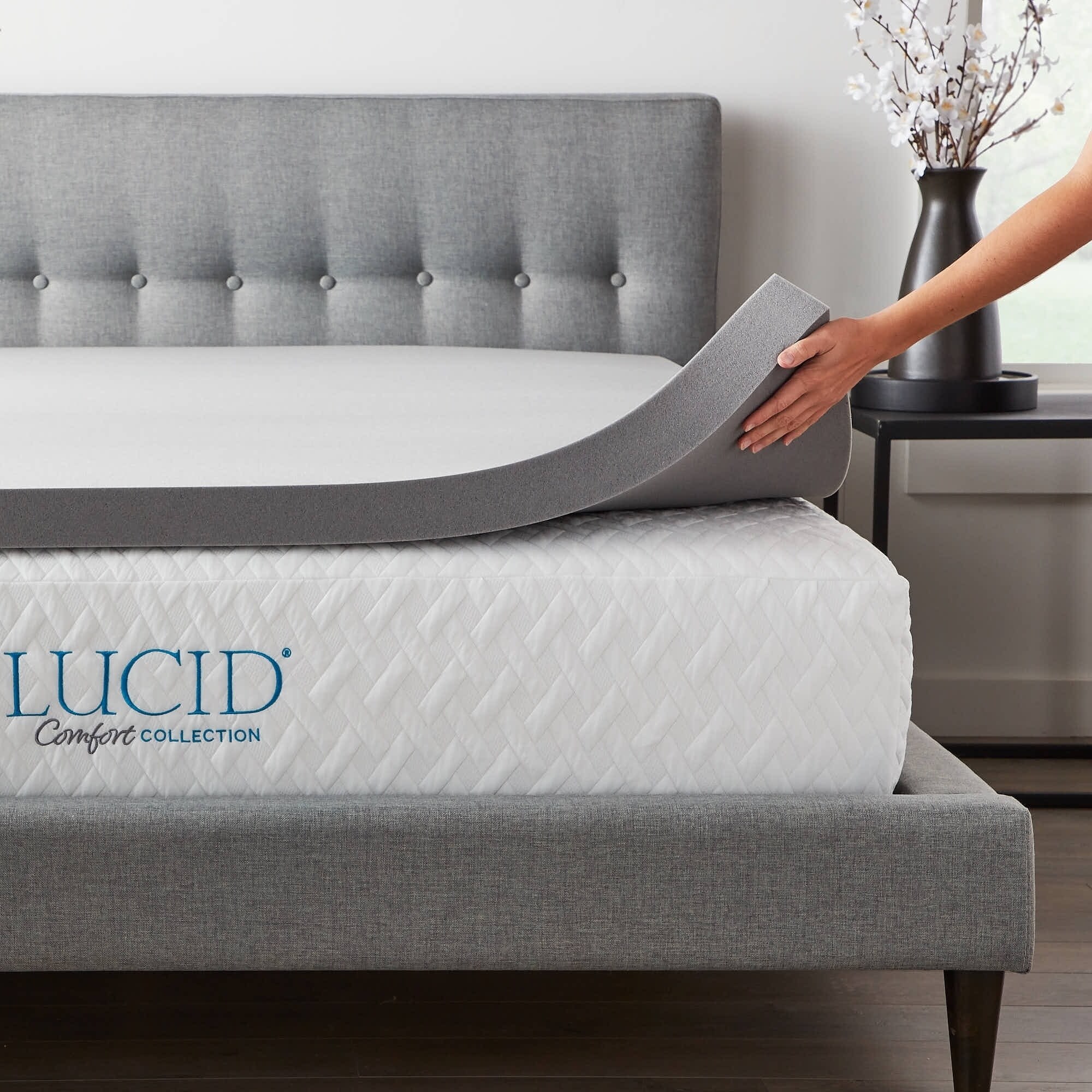 Furniture 3 4 All Size Bamboo Charcoal Gel Infused Memory Foam Mattress Pad Bed Topper Home Garden