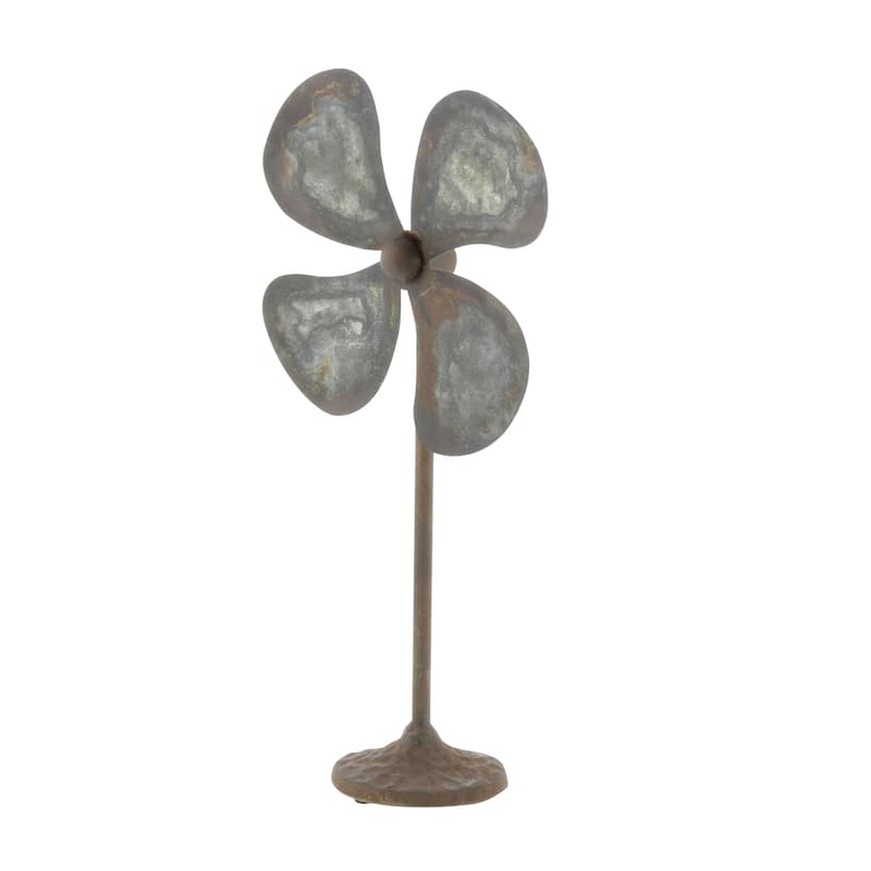 Grey Iron Industrial Sculpture (Set of 2) - 10 x 4 x 15