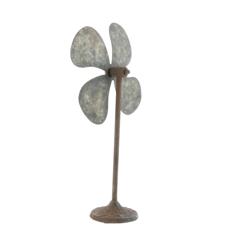 Grey Iron Industrial Sculpture (Set of 2) - 10 x 4 x 15