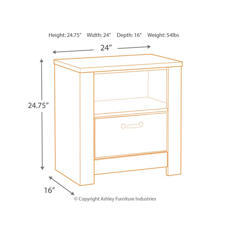 Bellaby Whitewash Nightstand