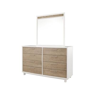 Gardomi White/Light Brown Bedroom Mirror