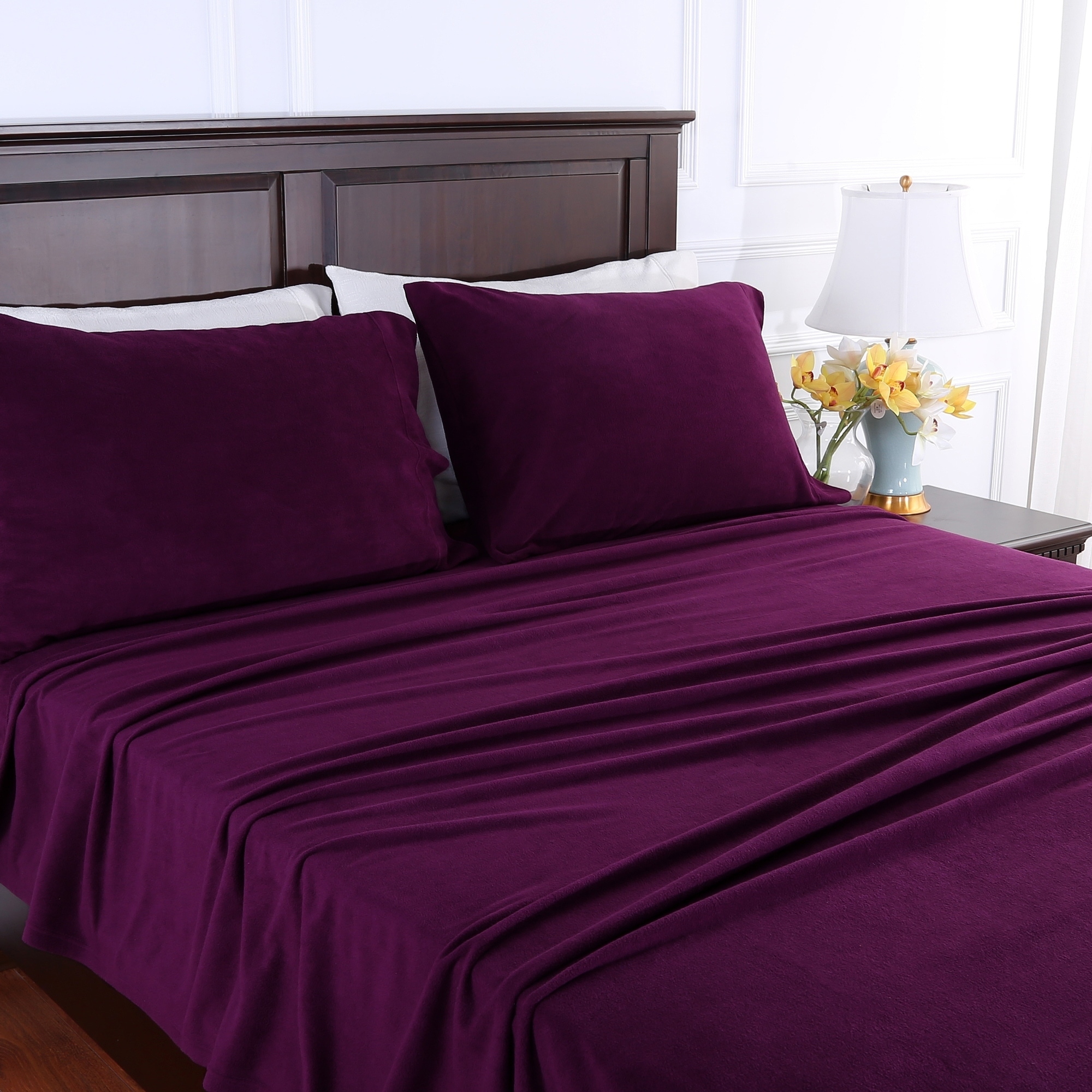 Shop Genuine Microfleece Bed Sheet Set Warm Winter Color Palette