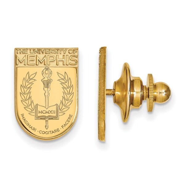 Versil Sterling Silver With Gold Plating LogoArt University of Memphis Crest Lapel Pin
