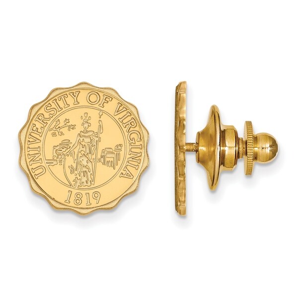 Versil Sterling Silver With Gold Plating LogoArt University of Virginia Crest Lapel Pin