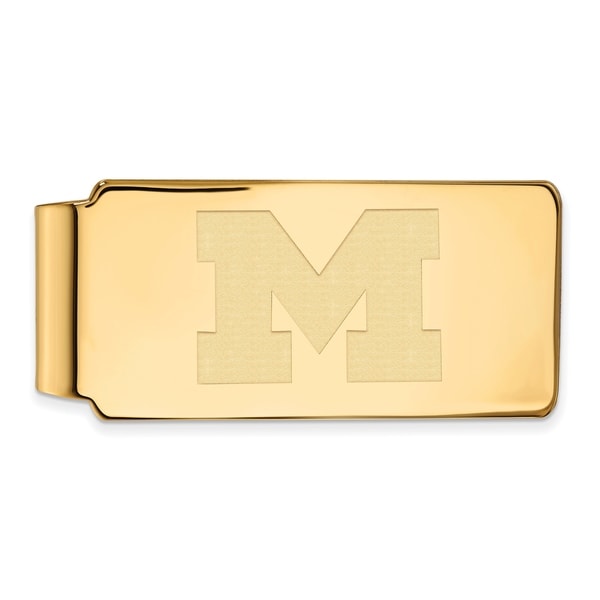 Versil Sterling Silver With Gold Plating LogoArt Michigan University Money Clip