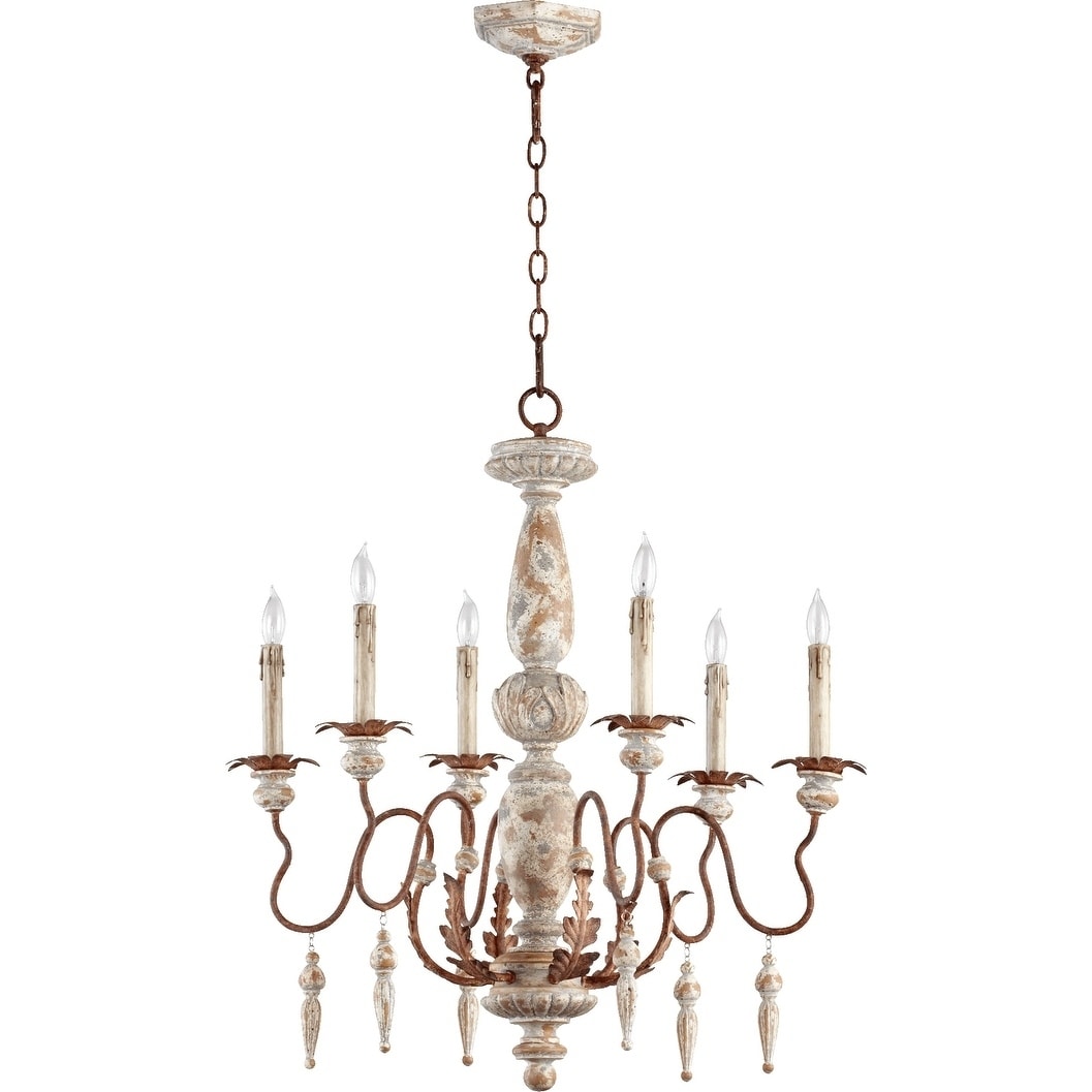 La Maison Manchester Grey and Rust Accents 6-light Chandelier - Chandeliers For Bedrooms by Overstock.com