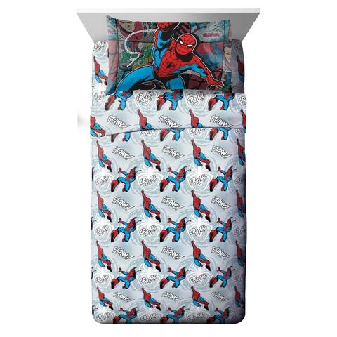 Marvel Spiderman Jump Kick 3 Piece Twin Sheet Set