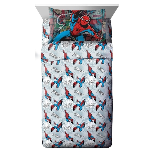 Top Product Reviews for Marvel Spiderman Jump Kick 3 Piece Twin Sheet Set -  21022547 - Overstock