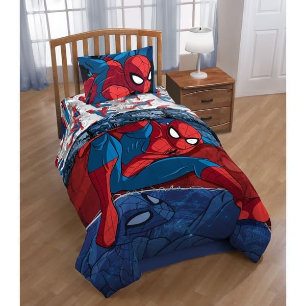 Shop Marvel Spiderman Burst 3 Piece Twin Sheet Set Overstock