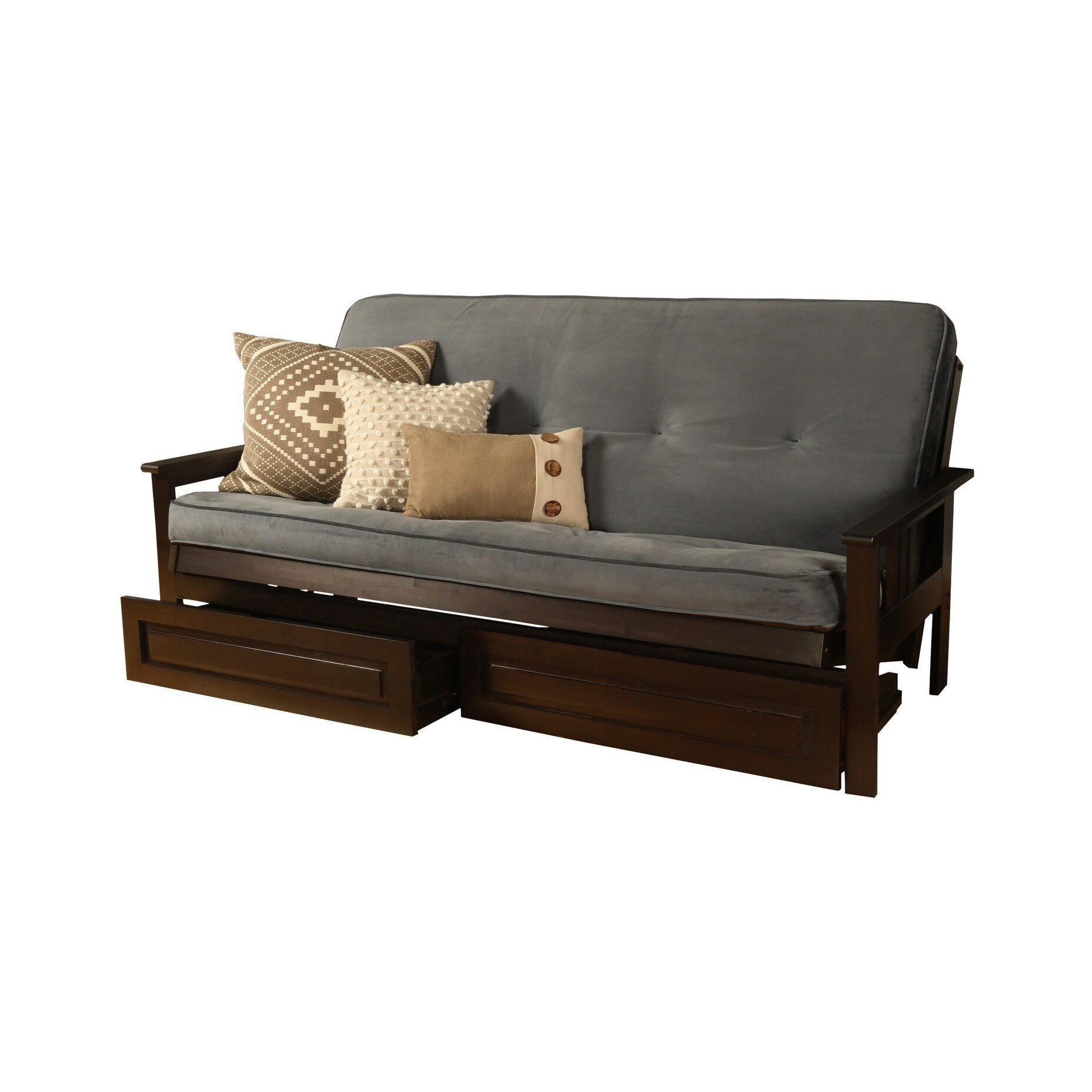 Shop Somette Monterey Futon Set In Espresso Finish With Velvet