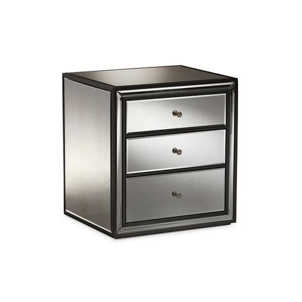 Shop Urban Designs Avatar Art Deco Style 3 Drawer Mirrored