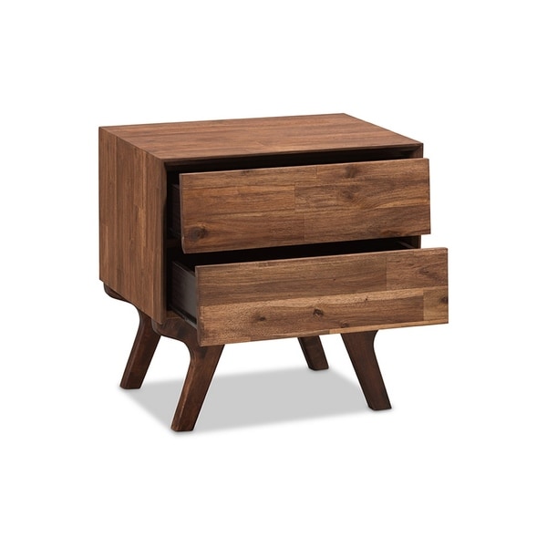 Urban Designs Sierra Mid Century Modern Brown Wood 2 Drawer