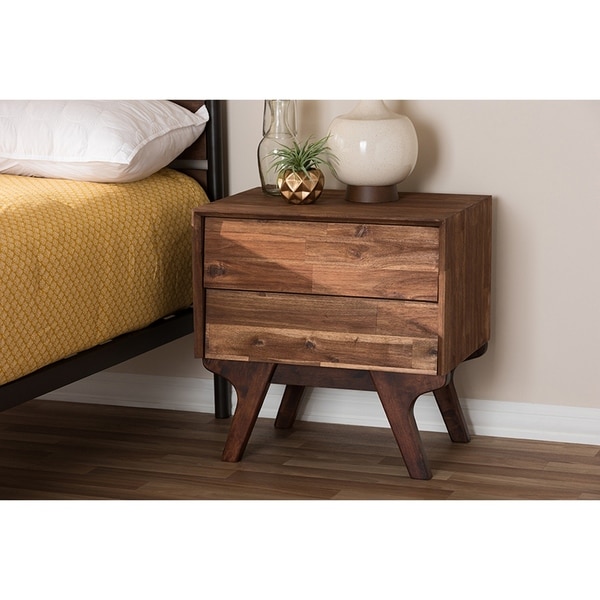 Urban Designs Sierra Mid Century Modern Brown Wood 2 Drawer