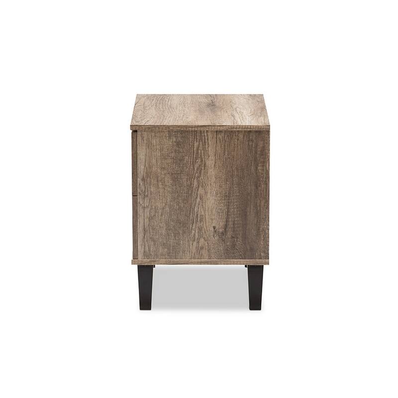Urban Designs Swanson Modern Light Brown Wood 2-Drawer Nightstand