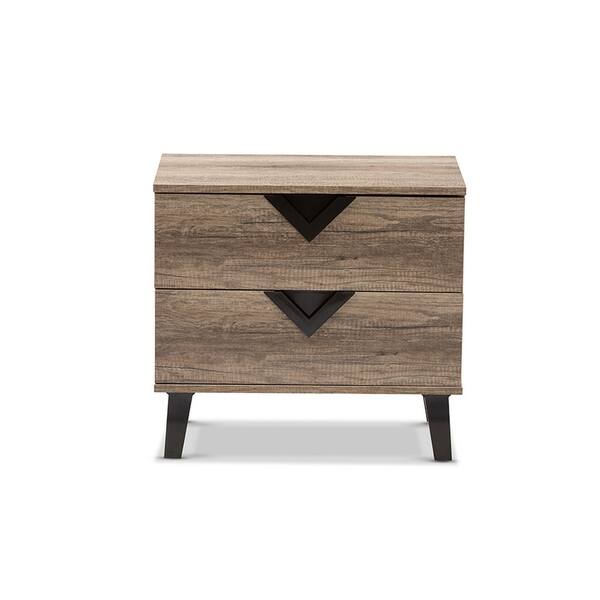 Shop Urban Designs Swanson Modern Light Brown Wood 2 Drawer Nightstand Overstock 21023174