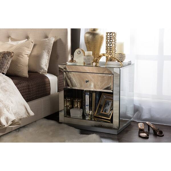 Urban Designs Rochadh Modern Nightstand and Bedside Table Bed Bath