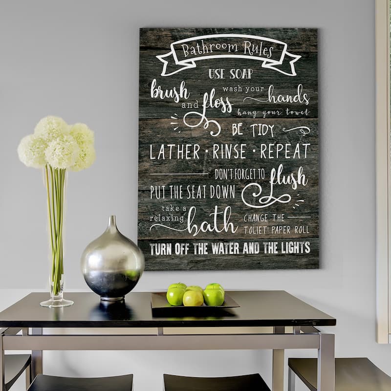 Bathroom Rules - Premium Gallery Wrapped Canvas