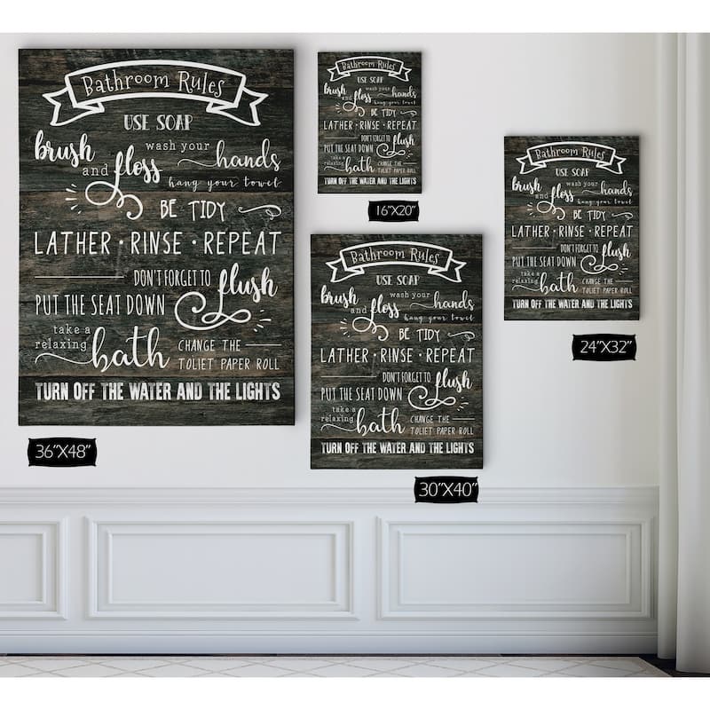 Bathroom Rules - Premium Gallery Wrapped Canvas