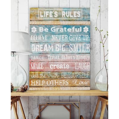 Life Rules - Premium Gallery Wrapped Canvas