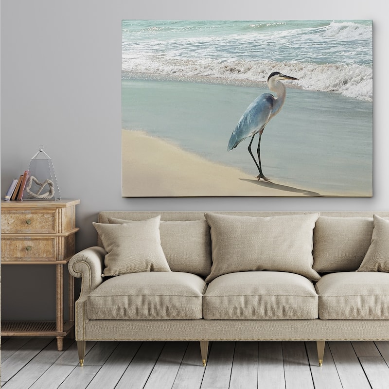 Beach Set Heron Gallery-wrapped Canvas