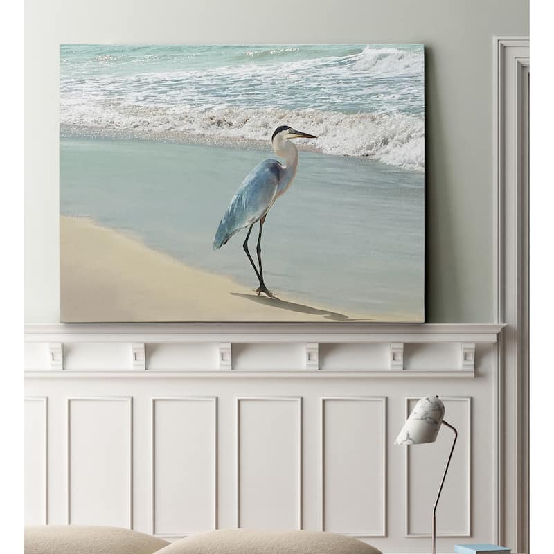 Beach Set Heron Gallery-wrapped Canvas
