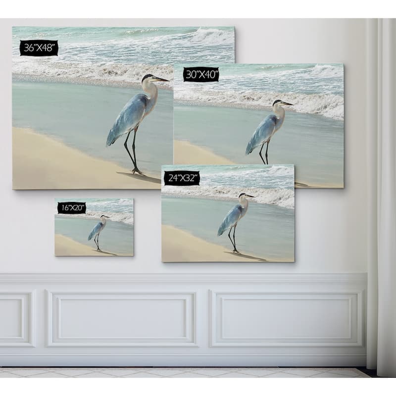Beach Set Heron Gallery-wrapped Canvas