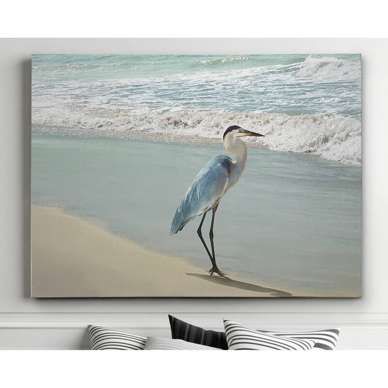 Beach Set Heron Gallery-wrapped Canvas