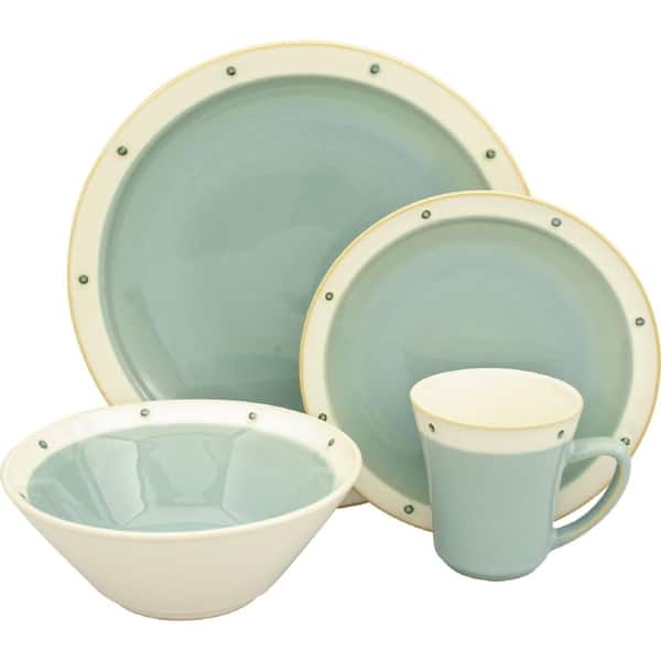 Sango Newport Aqua 16piece Dinnerware Set Bed Bath & Beyond 21025113