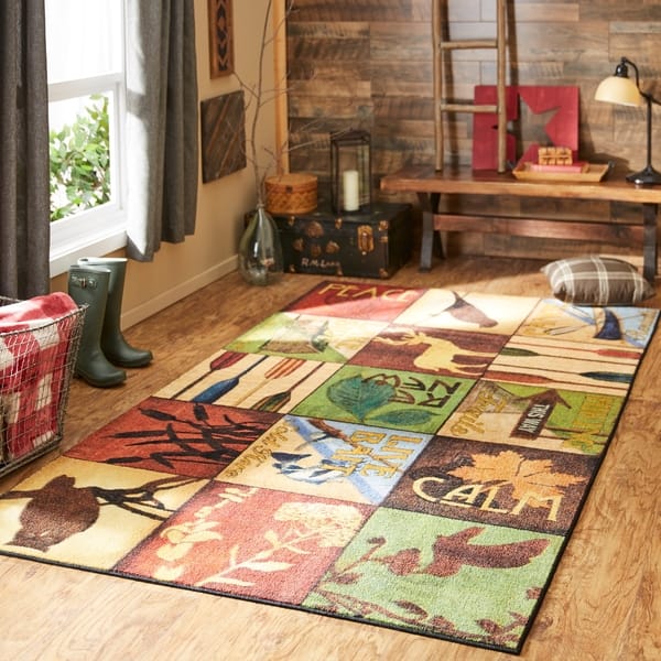 Shop Mohawk Prismatic Cabin Squares Area Rug 8 X10 8 X 10