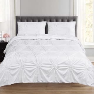 Pintuck Duvet At Sensation Fancy Pintuck 3 Piece Duvet And Pillow Sham Set Queen King White