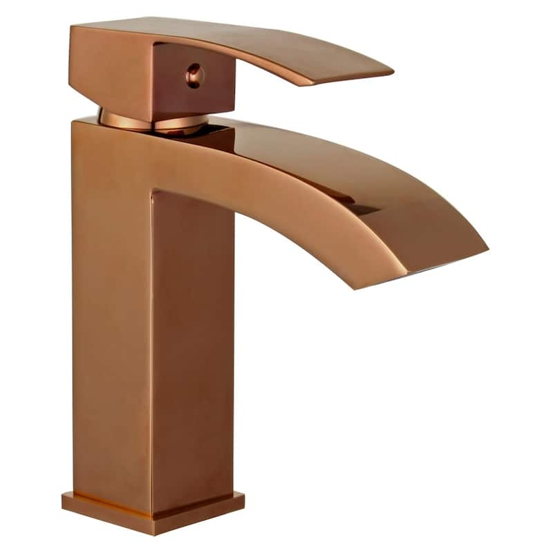 Marella 6" Single Hole Bathroom Sink Faucet - Copper Finish - polished rose gold