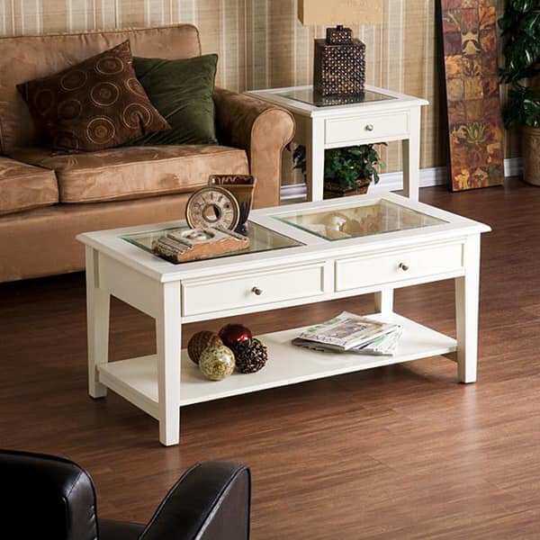 SEI Furniture Transitional Display Coffee Table with Storage