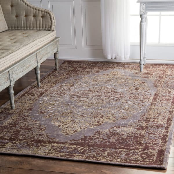 slide 2 of 31, Nuloom Traditional Medallion Border Grey Rug