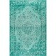 preview thumbnail 4 of 29, Nuloom Traditional Medallion Border Grey Rug 4' x 6' - Blue - Rectangle